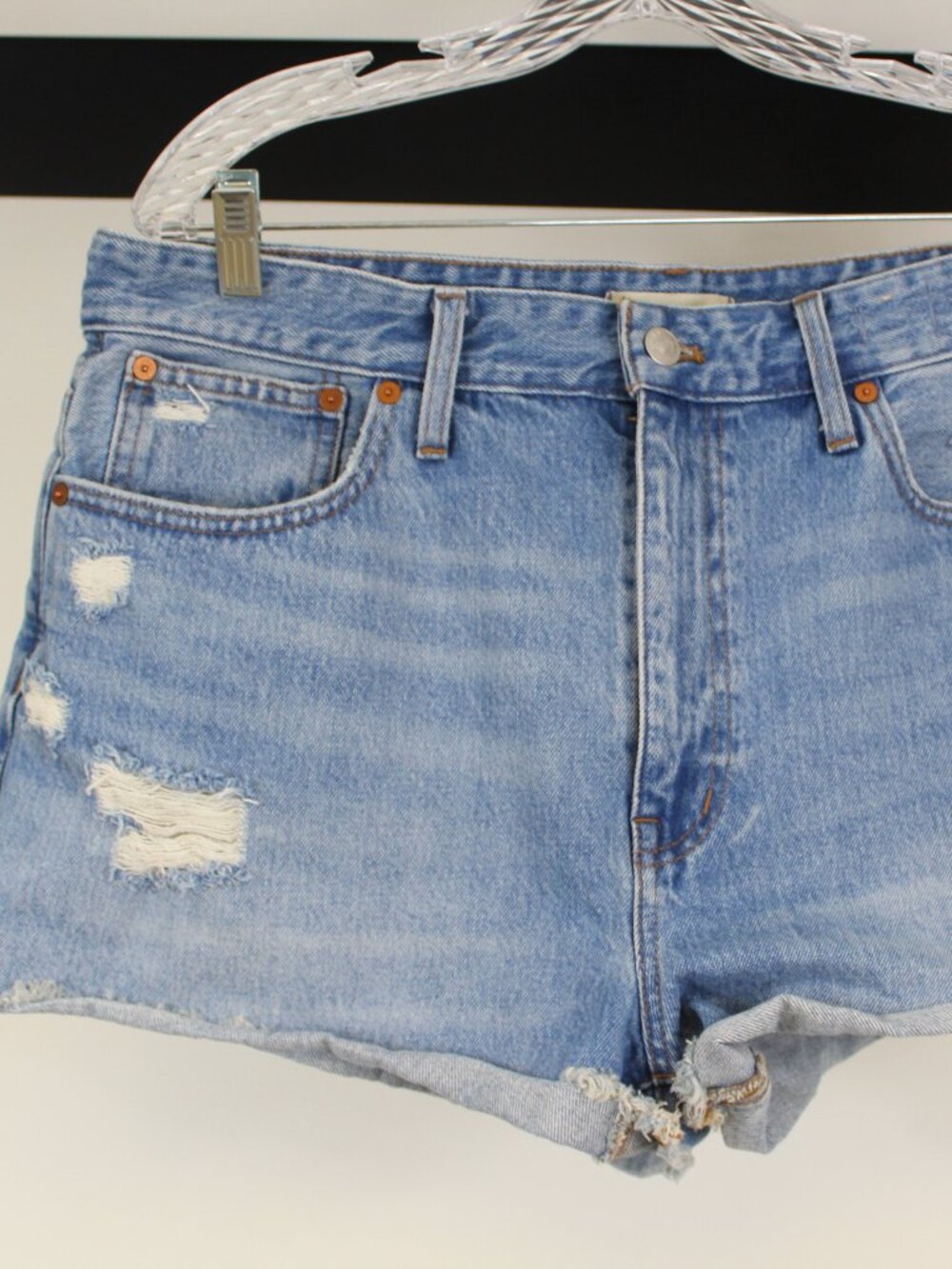 Madewell Relaxed Denim Shorts 31 Distressed High Rise Cutoff